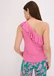 Top asymétrique avec volant en viscose douce et extensible, bonprix