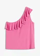 Top asymétrique avec volant en viscose douce et extensible, bonprix