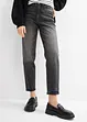 Jean mom taille haute, peu extensible, cropped, bonprix