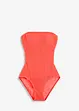 Maillot 1 pièce texturé à bretelles transparentes, bonprix