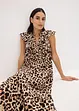 Robe midi avec volants en crêpe texturé, bonprix