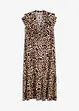 Robe midi avec volants en crêpe texturé, bonprix