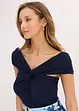 Robe à col Bardot, drapée et ceinturée, bonprix