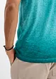 T-shirt col tunisien en 100% coton, aspect délavé, bonprix