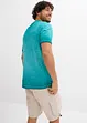 T-shirt col tunisien en 100% coton, aspect délavé, bonprix