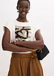 T-shirt en viscose mélangée à strass, bonprix