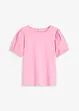 T-shirt en jersey avec manches bouffantes en popeline de coton, bonprix