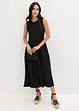 Robe midi en jersey texturé avec découpe dos, bonprix