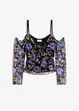 Haut col Bardot en mesh, bonprix