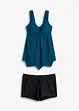 Tankini long (ens. 2 pces) avec base en zigzag, bonprix