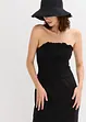 Robe midi en jersey avec empiècement smocké et fente, bonprix