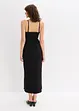 Robe midi en jersey avec empiècement smocké et fente, bonprix
