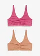 Lot de 2 soutiens-gorge bralette coton et dentelle, bonprix