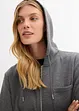Sweat zippé à capuche en matière néoprène douce, bonprix