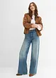 Jean droit et loose, taille haute, peu extensible, bonprix