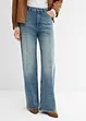 Jean droit et loose, taille haute, peu extensible, bonprix