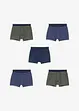 Lot de 5 boxers en coton doux et extensible, bonprix
