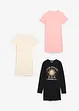 Lot de 3 chemises de nuit 100% coton, bonprix