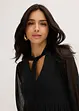 Robe en jersey mesh à col lavallière, bonprix
