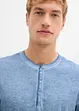 T-shirt manches longues délavé col tunisien, 100% coton, bonprix