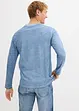 T-shirt manches longues délavé col tunisien, 100% coton, bonprix