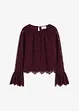 Blouse en dentelle avec volants, bonprix