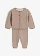 Gilet et pantalon en maille de coton mélangé (ens. 2 pces), bonprix