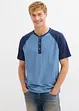 T-shirt délavé col tunisien 100% coton, bonprix