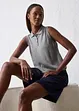 Top en fine maille avec soie et col polo, bonprix