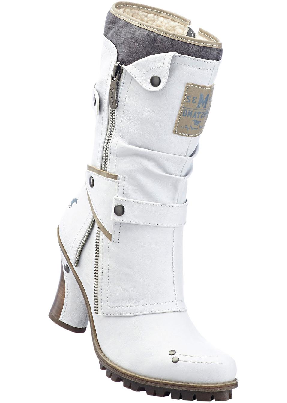 bottes mustang blanche