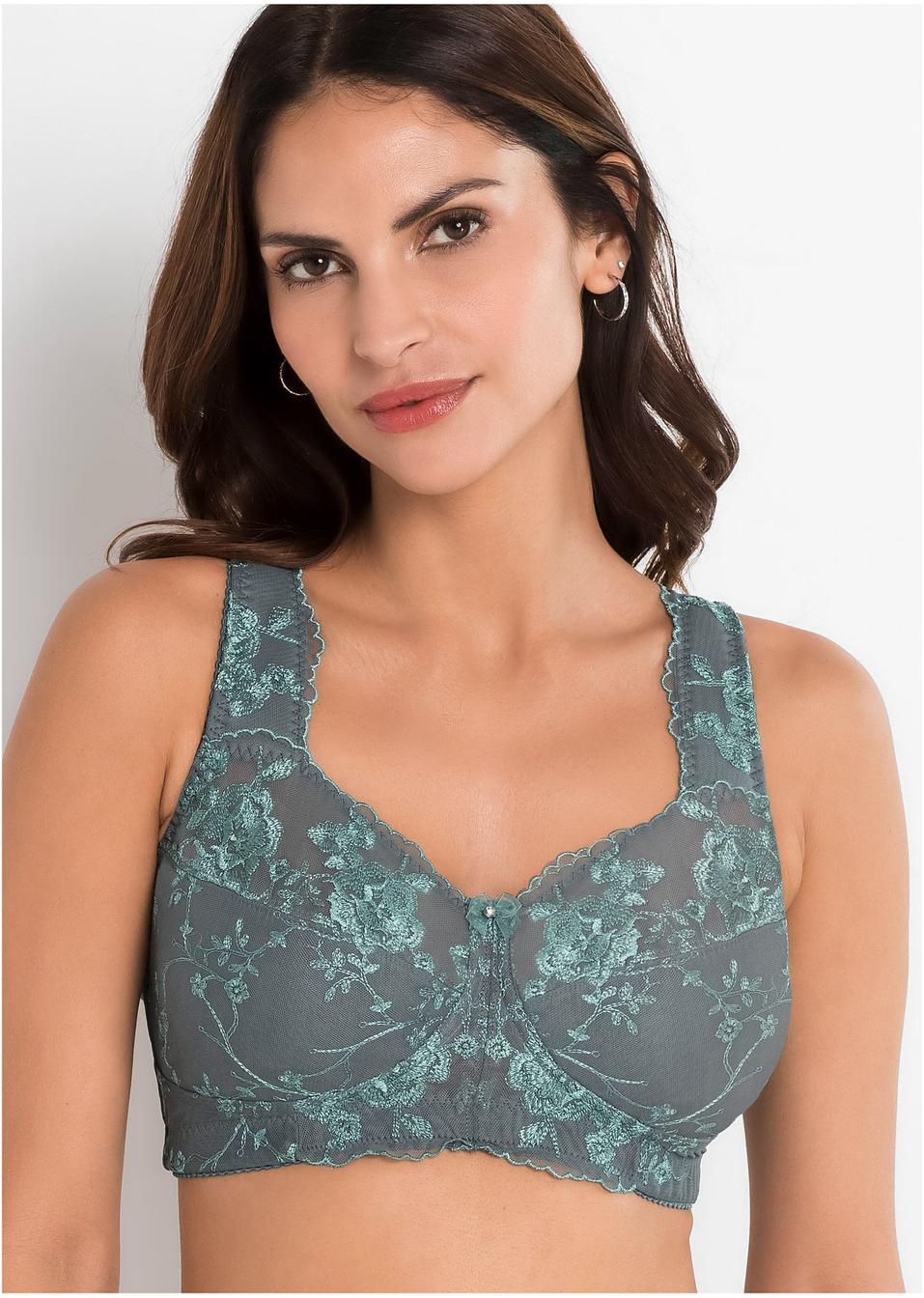 Soutien-gorge de maintien sans armatures gris/turquoise ...